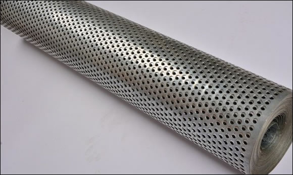 Perforated aluminum in coils, round hole perforation